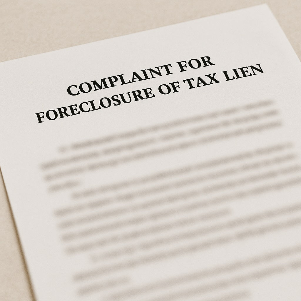 Sample Alabama Tax Lien Foreclosure Complaint